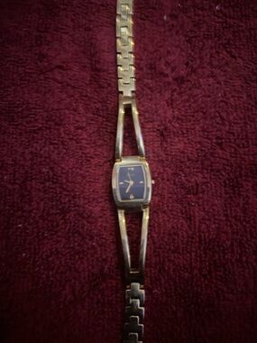 Relic gold-tone watch with blue dial